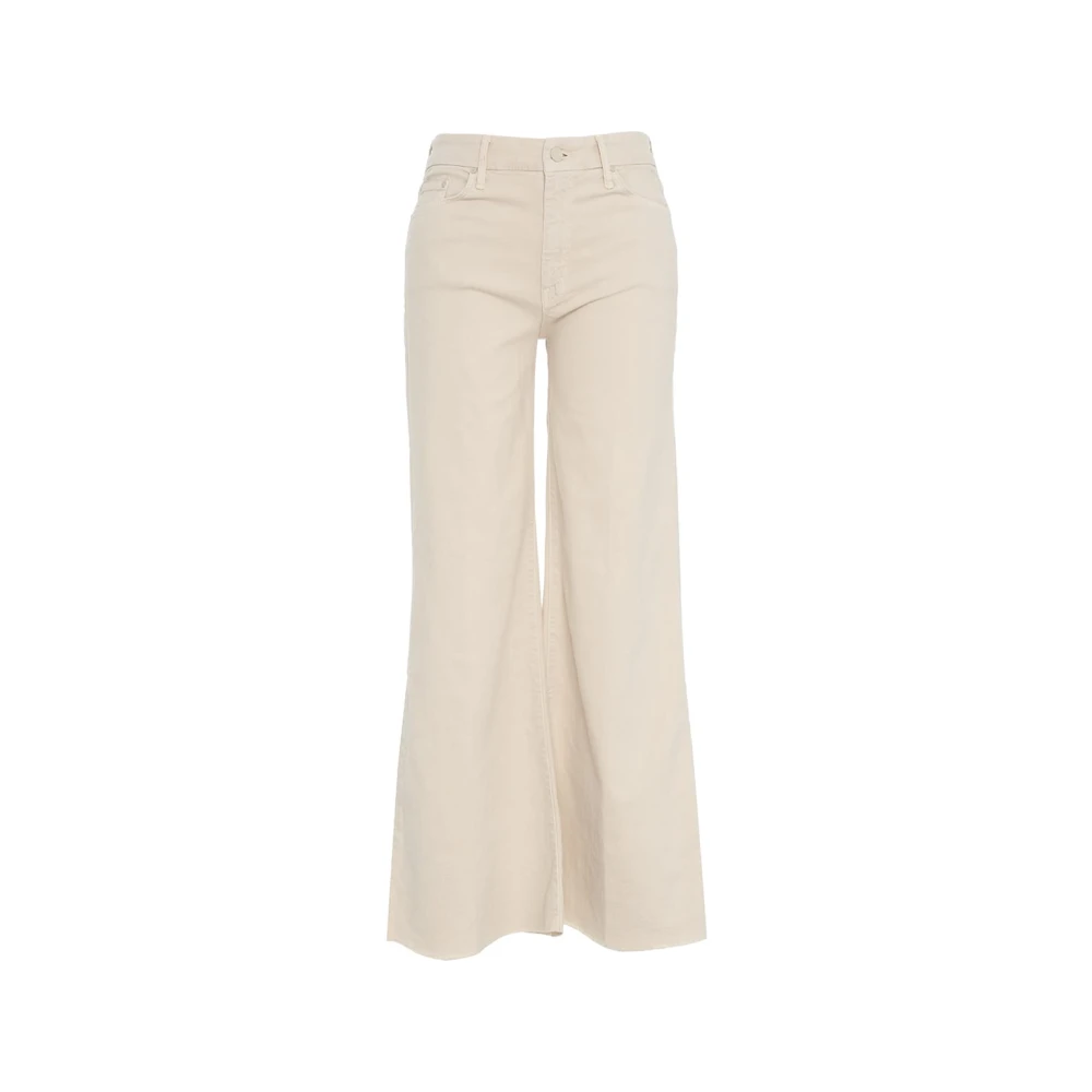 Mother Beige Flared Jeans 'The Roller Fray' Beige Dames