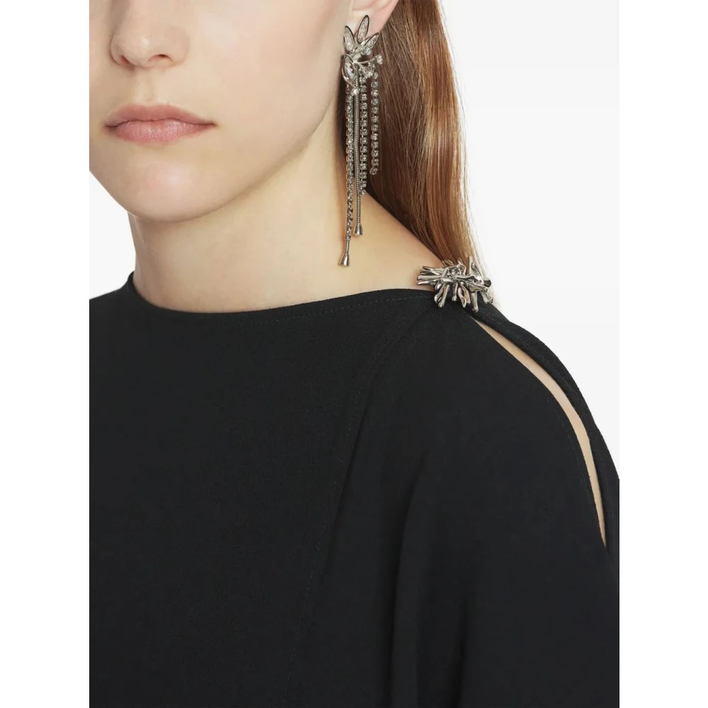 Lanvin Bijou Detail Cape Jurk Black Dames