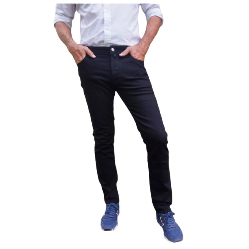 Jacob Cohën Slim Fit Jeans i Bomullsblandning med Bälteshällor Blue, Herr