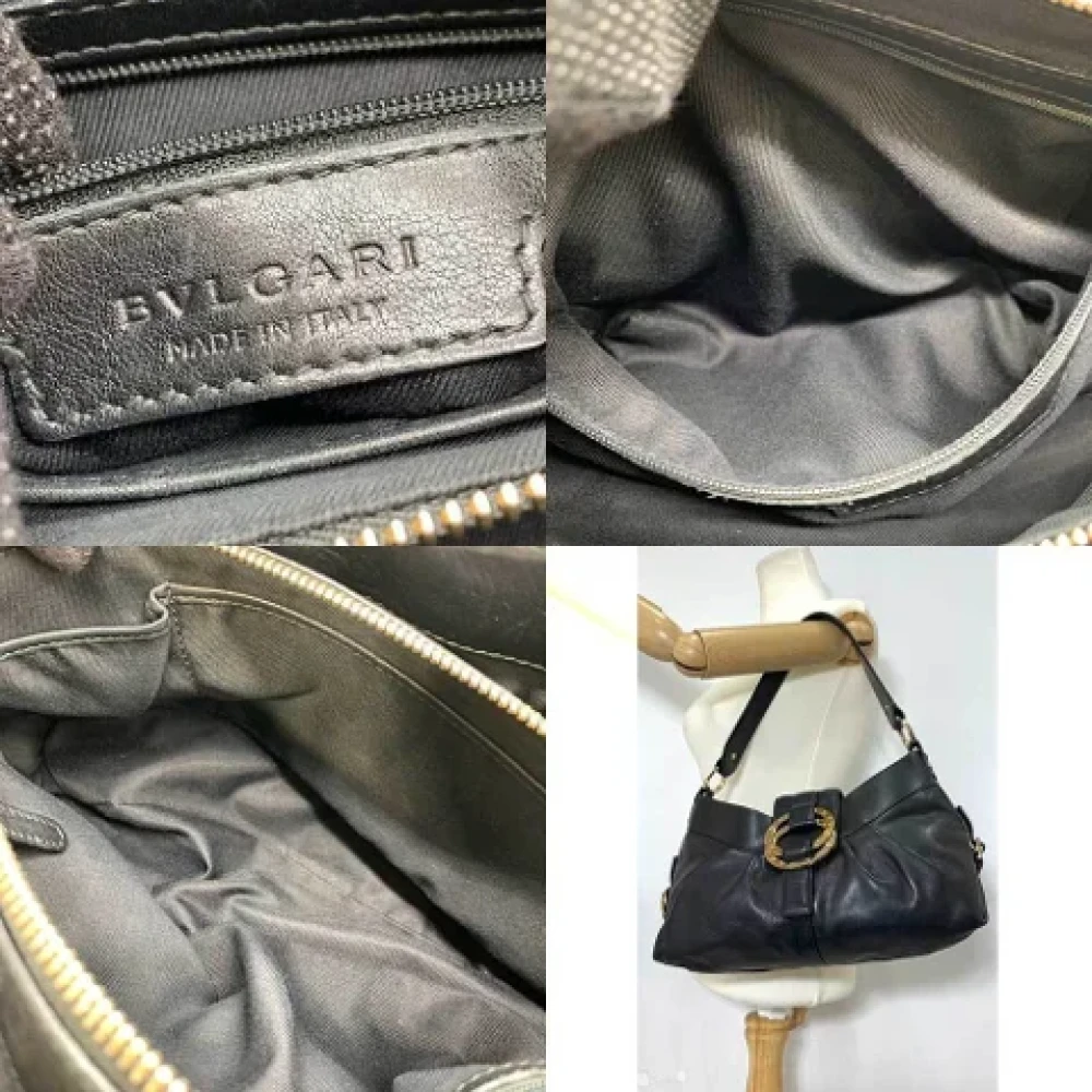 Bvlgari Vintage Pre-owned Leather shoulder-bags Black Dames