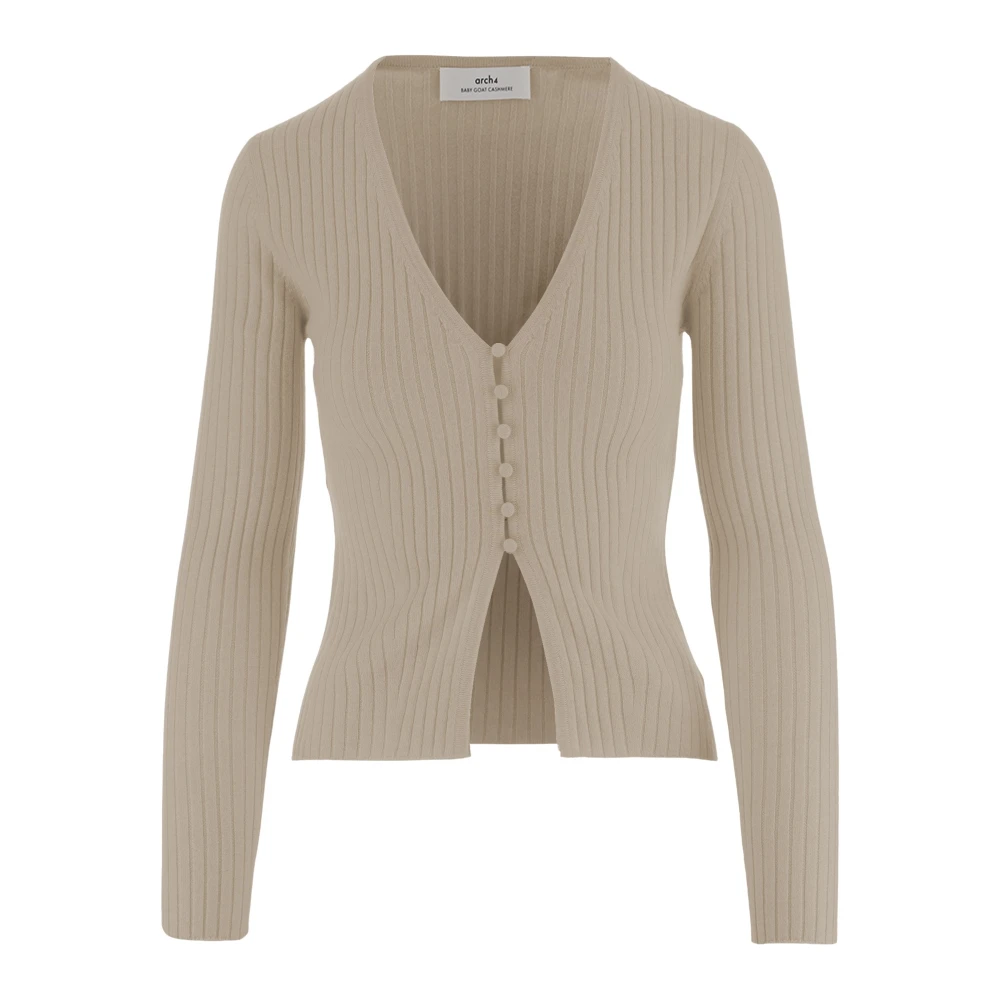 Arch4 Women's Beige Cashmere Cardigan - Cashmere Knitwear - Xs - Knitwear