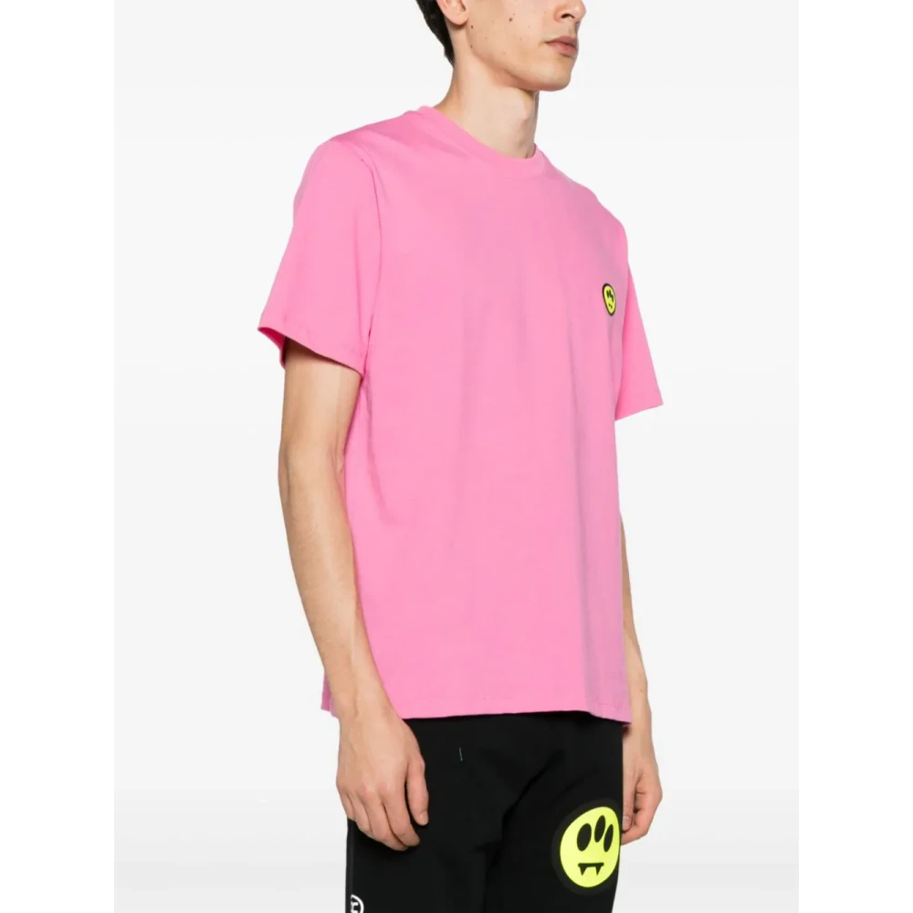 Barrow Stijlvol T-shirt van jersey met gezichtsmotief Pink Heren