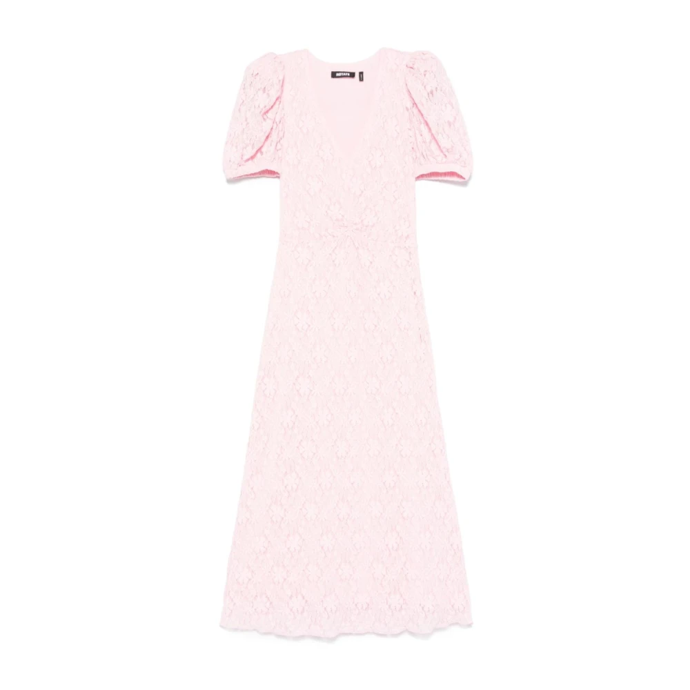 Rotate Birger Christensen Lace Puff Sleeve Dress Pink Dames