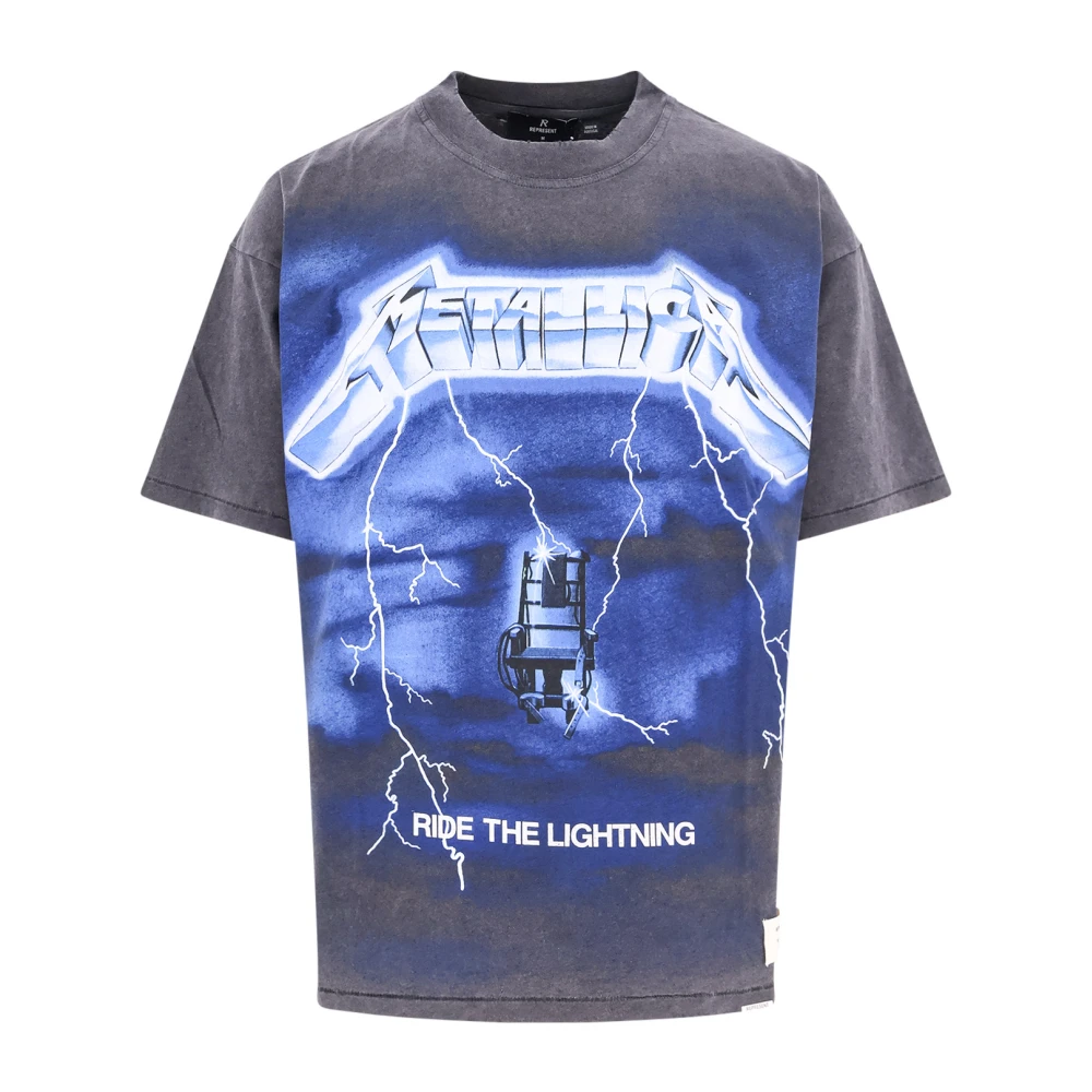 Represent Metallica Print Katoen Hennep T-Shirt Gray Heren