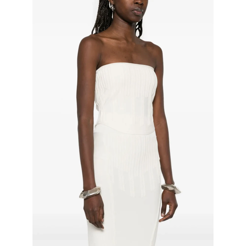Mugler Off White Korset Top White Dames