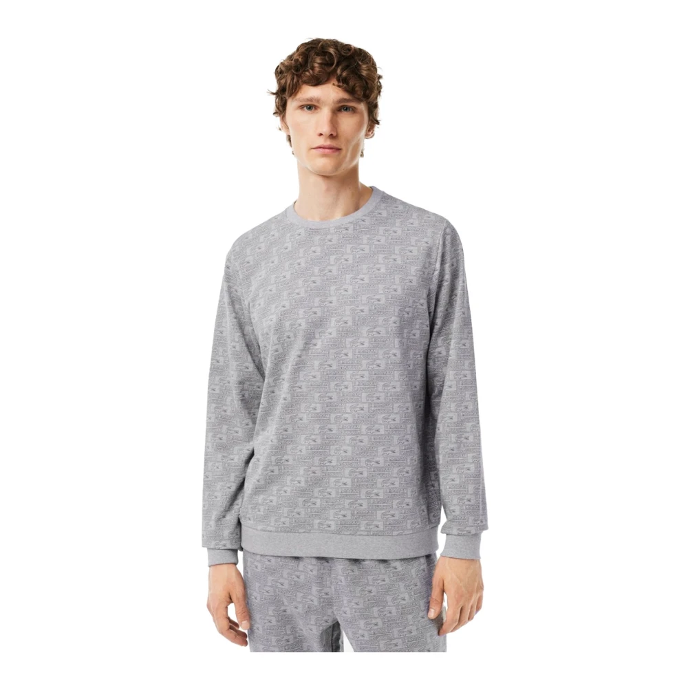 Lacoste Logo Pyjama Top met Lange Mouwen Gray Heren
