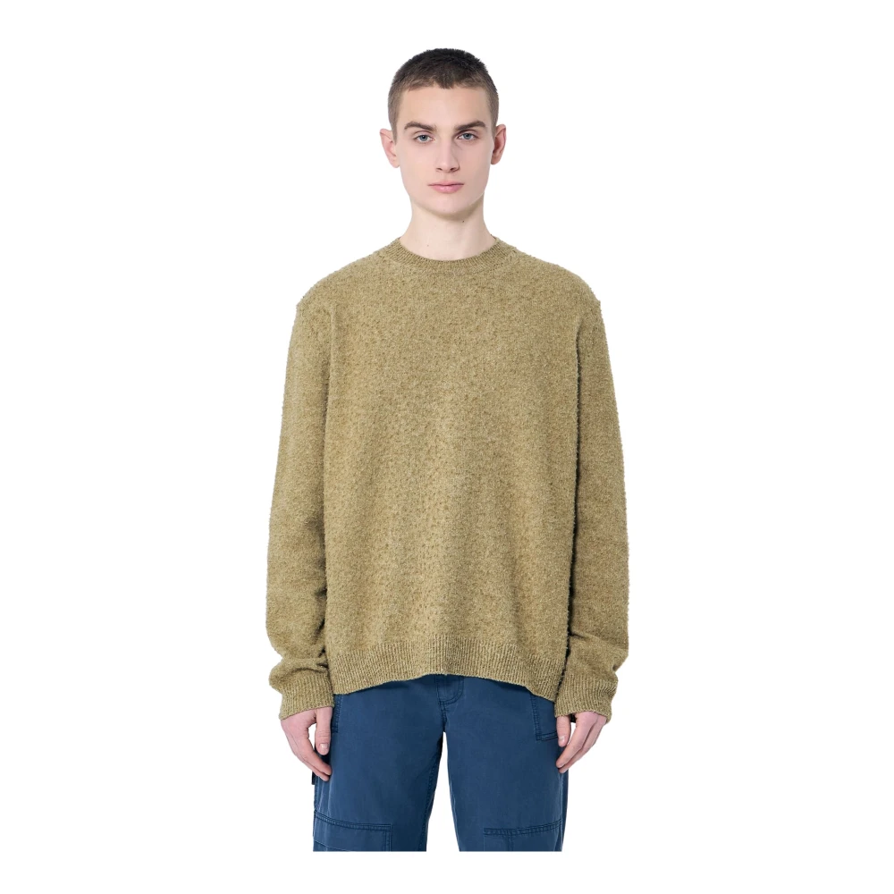 Maison Margiela Men's Brown Wool-Blend Crewneck Sweater