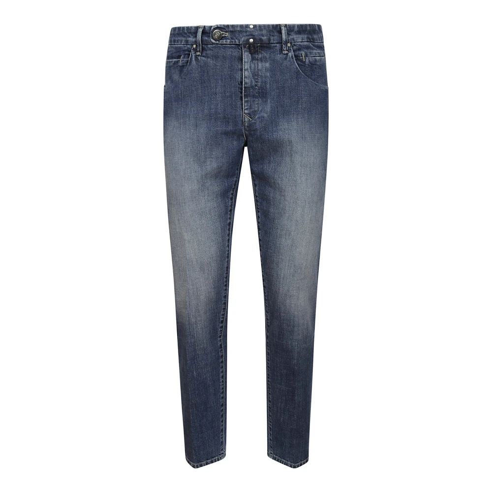 Incotex Blauwe Jeans met Vijf Zakken Blue Heren