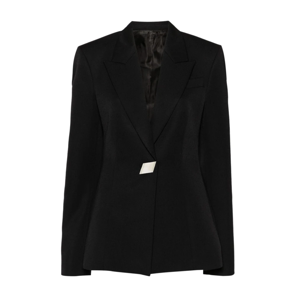 The Attico Zwarte Wollen Blazerjurk Aw24 Black Dames