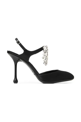 Crystal Black Slingback Pumps