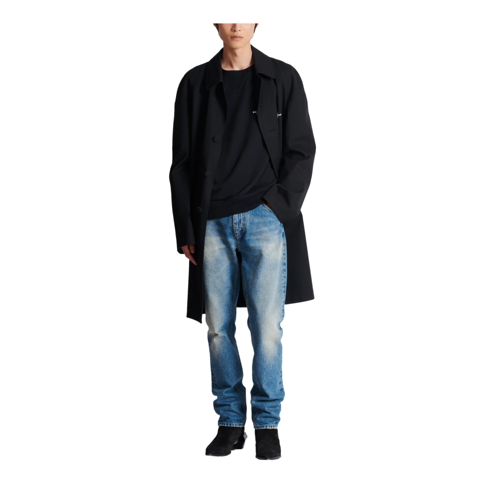 Balmain Paris Flocked Sweatshirt Black Heren