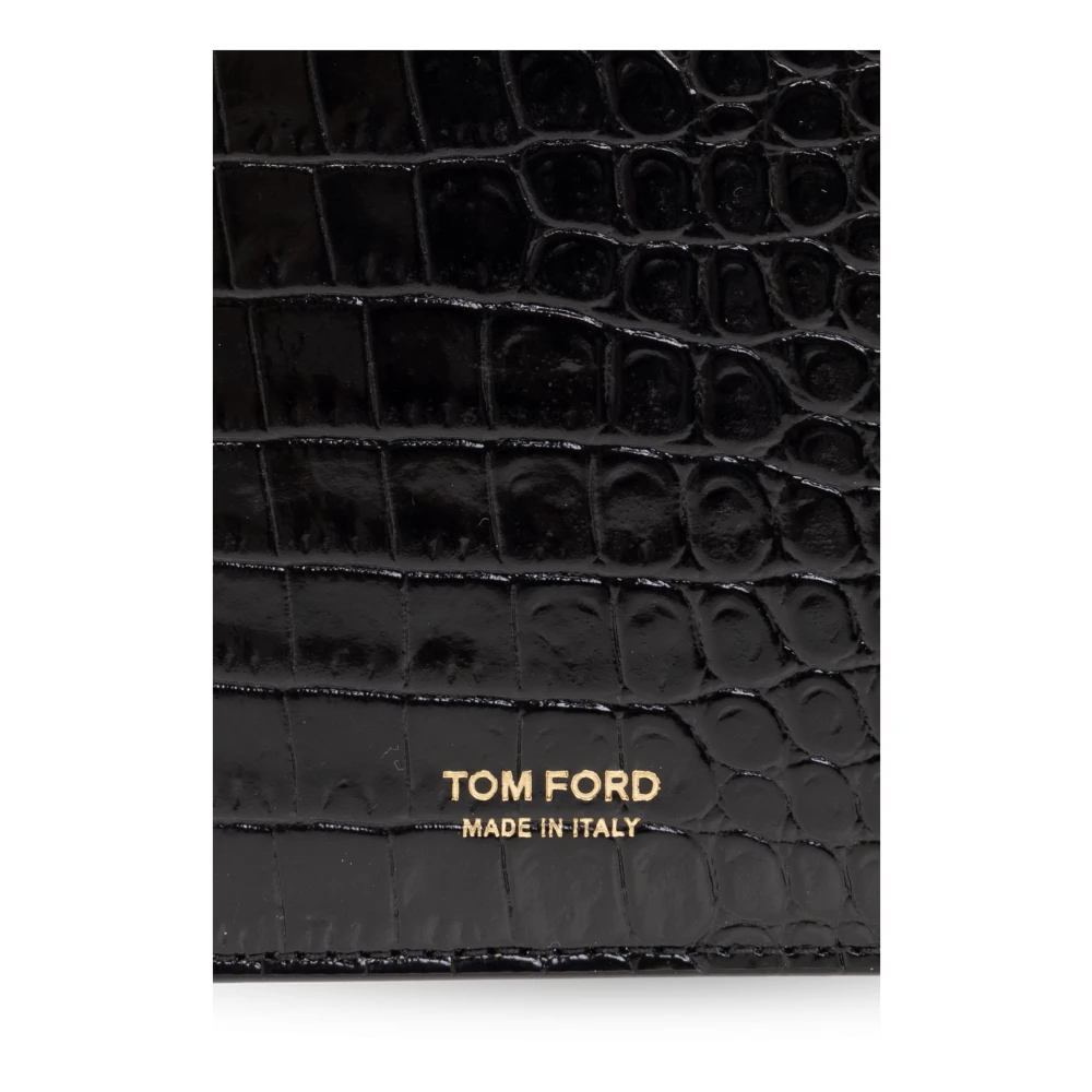 Tom Ford Leren portemonnee met logo Black Heren