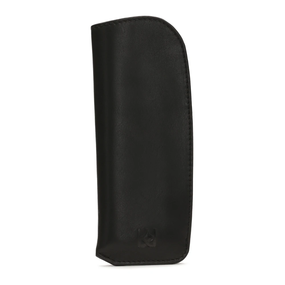 Kazar, Accessoires , Heren, Zwart, ONE Size, Leer, Zwart leren etui voor bril en pen