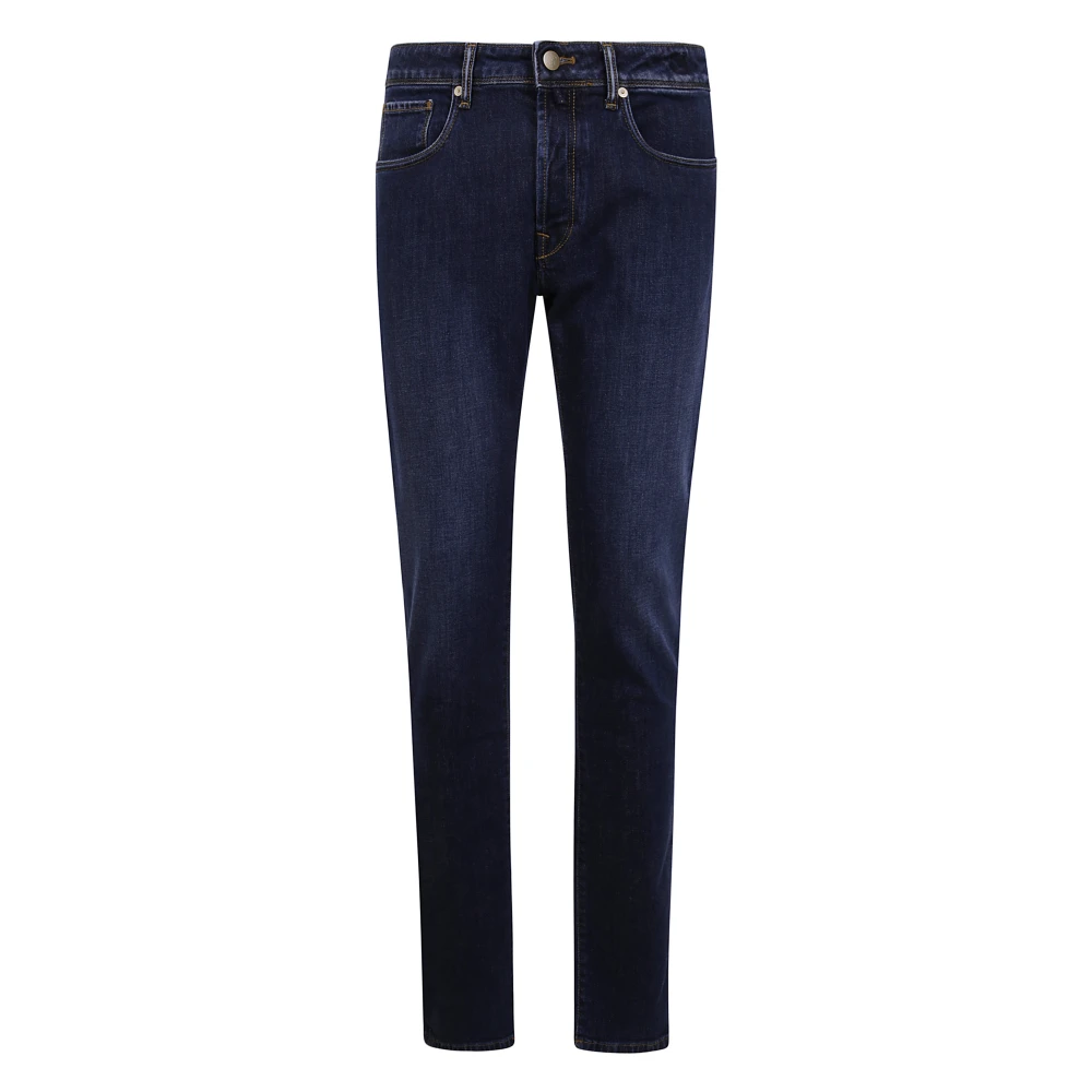 Incotex Denim Straight Gewassen Jeans Blue Heren