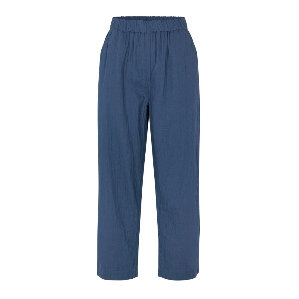 Rabens Saloner Cropped Trousers Blue Dames