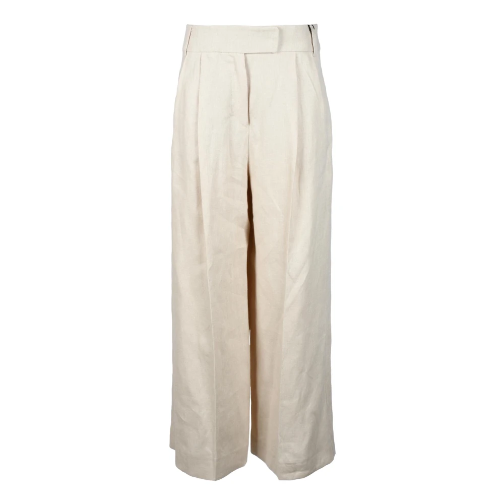 Max Mara Linnen Broek Beige Dames