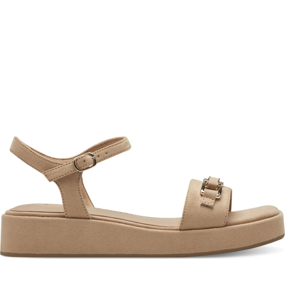 Marco Tozzi Women's Beige Flat Sandals For