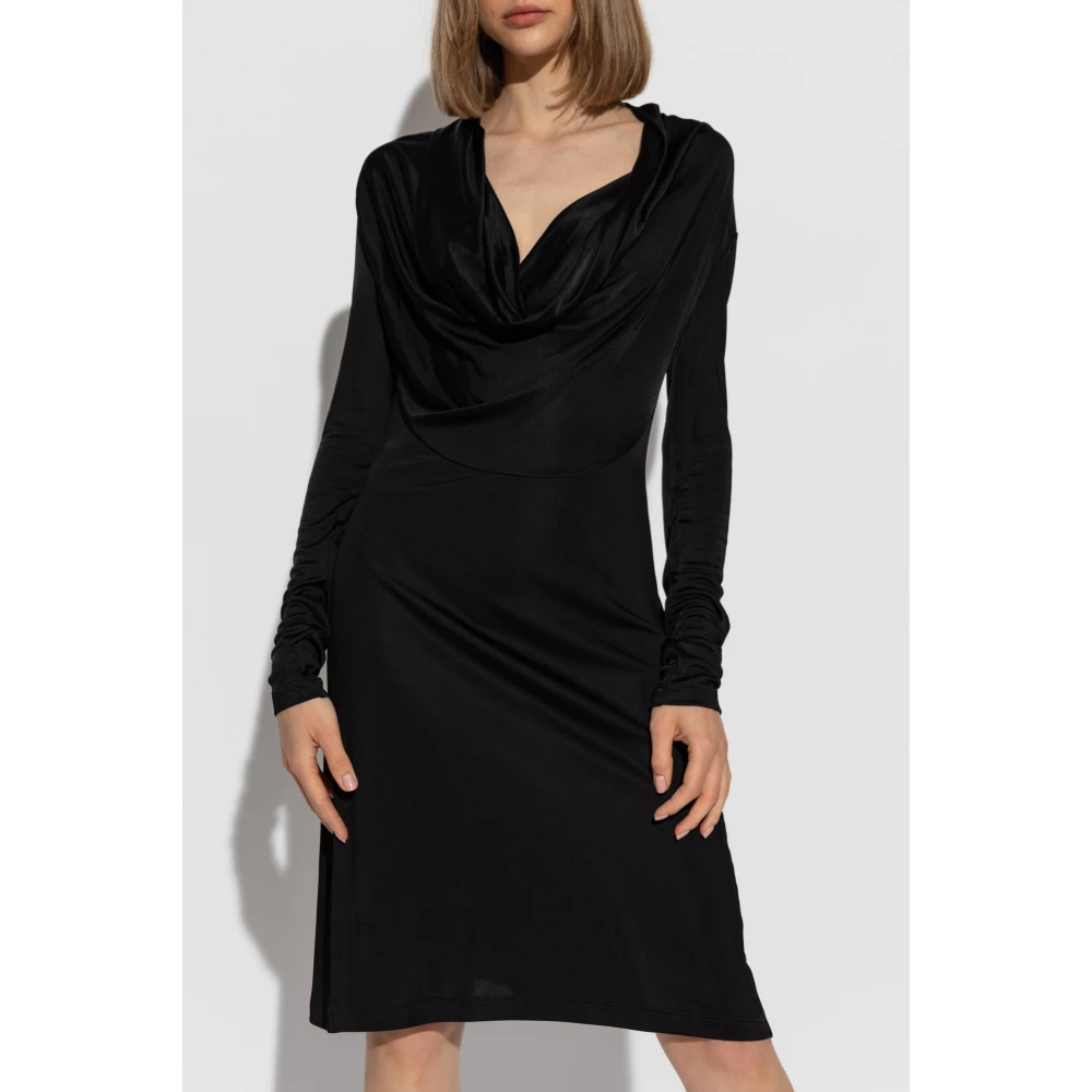 Helmut Lang Jurk met een vloeiende halslijn Black Dames