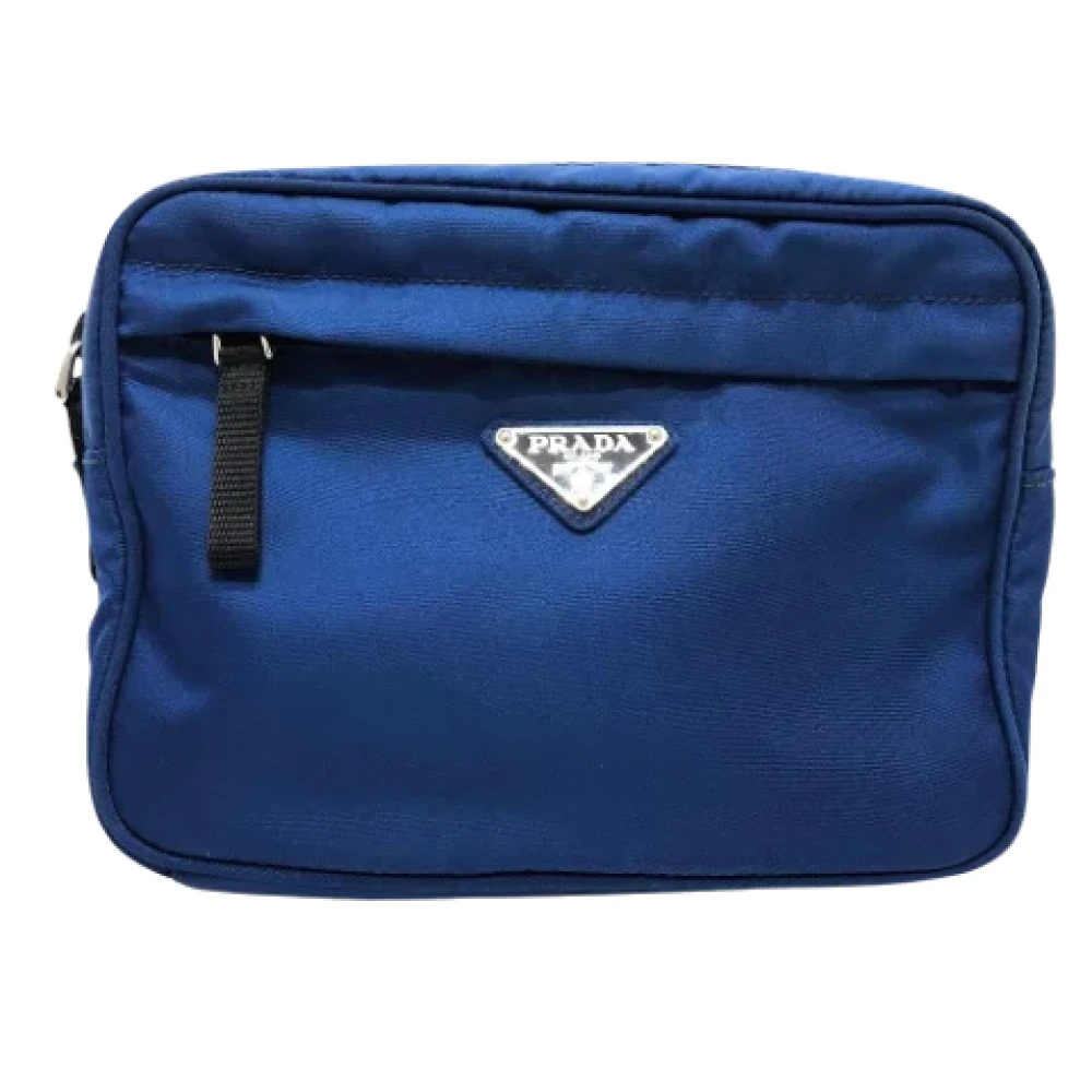 Prada Vintage Pre-owned Fabric prada-bags Blue Heren