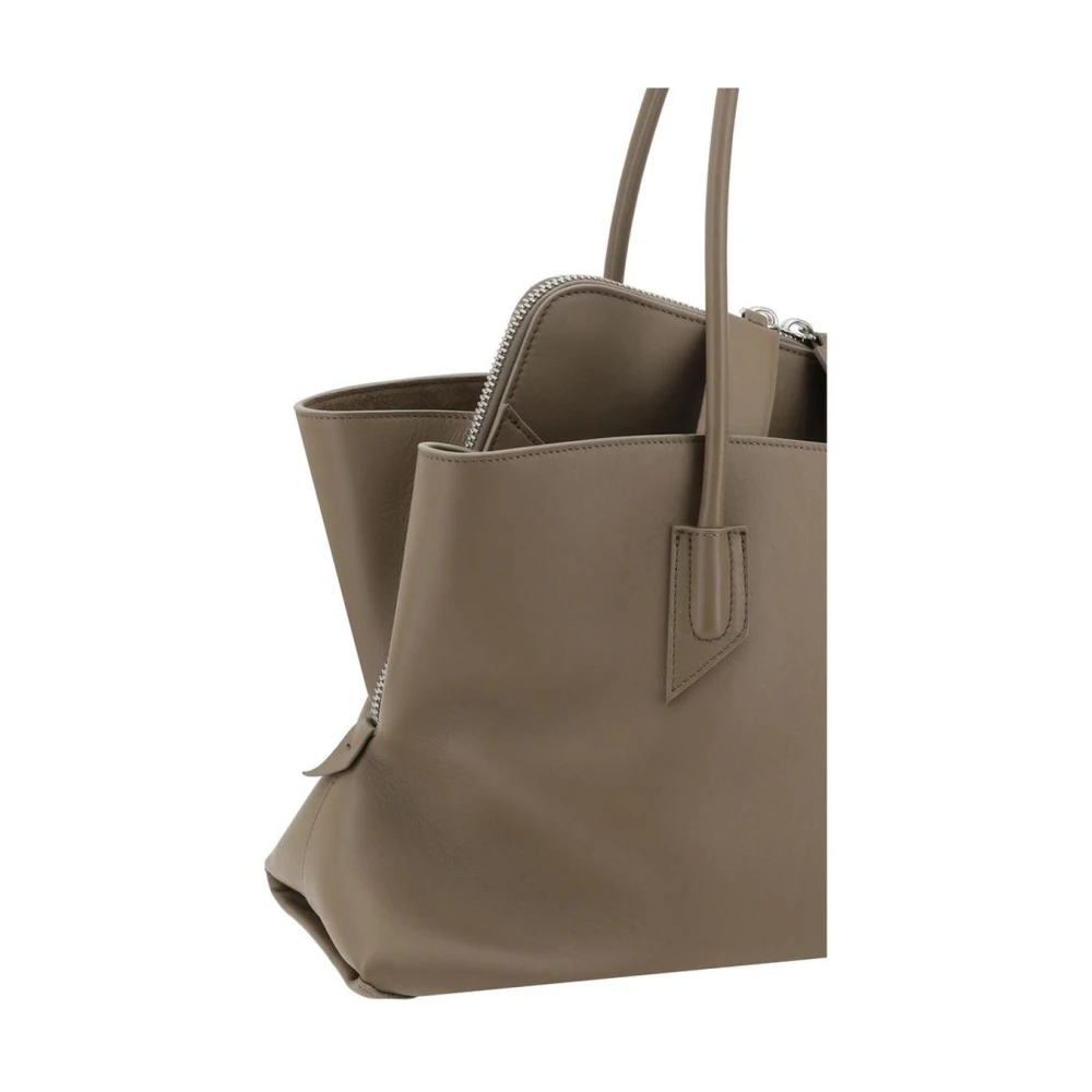 The Attico Elegante Leren Schoudertas met Monogram Beige Dames