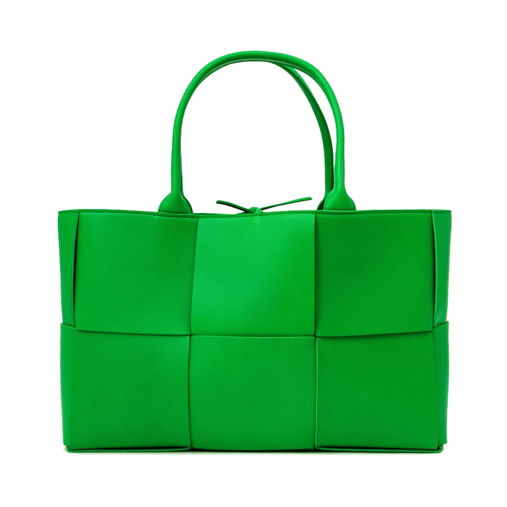 Bottega Veneta Leren Arco Tote Shopper Green Dames
