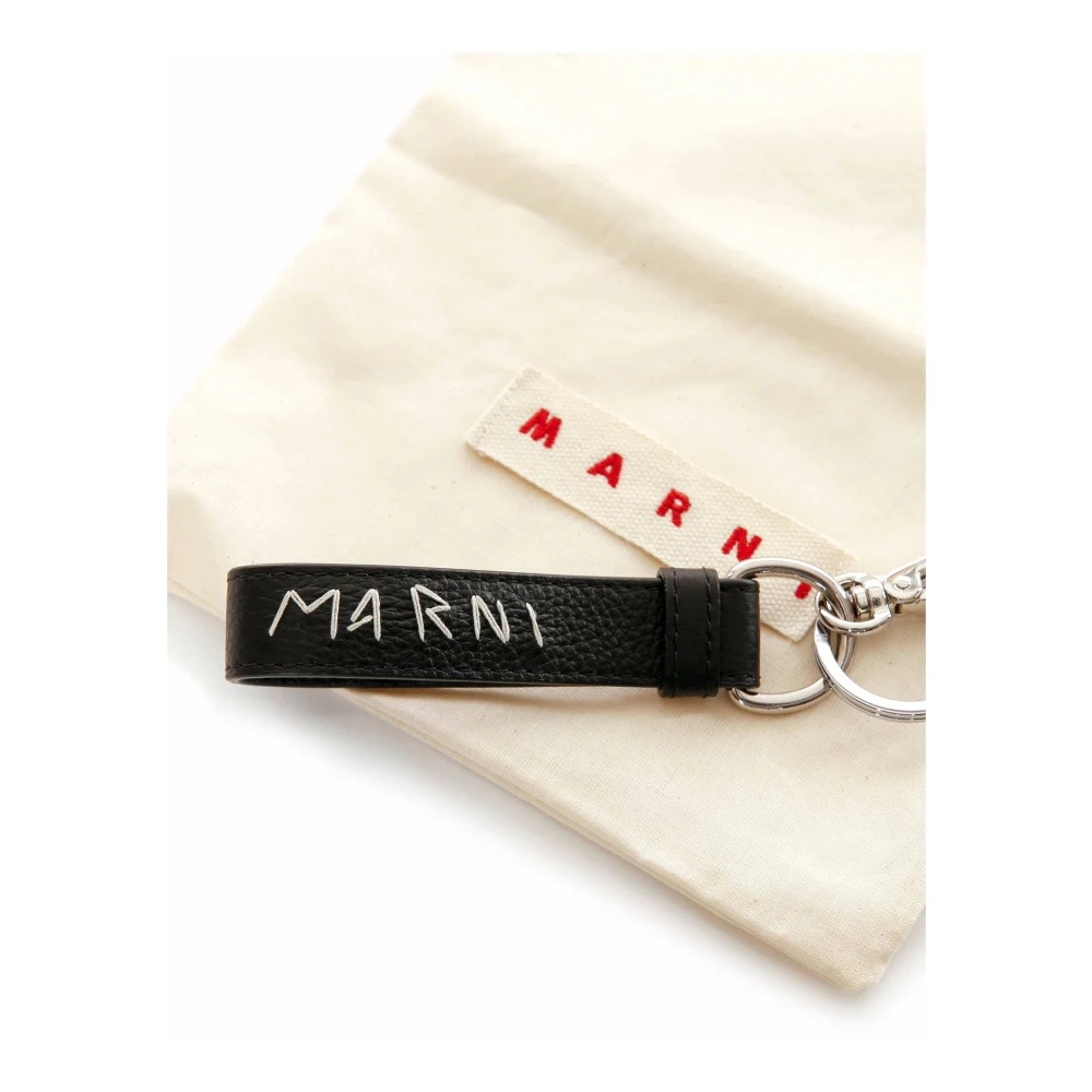 Marni Sleutelhanger met sleutelring en karabijnhaak Black Unisex