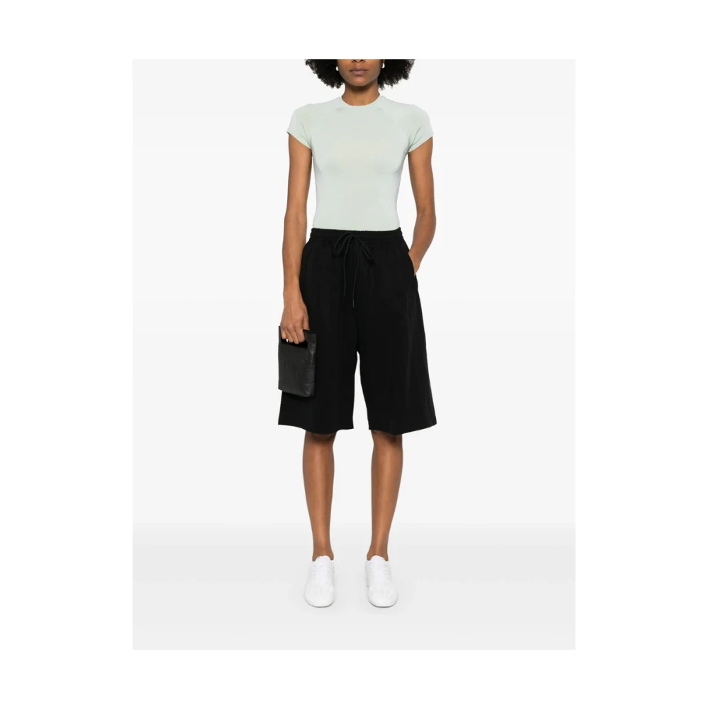 Y-3 Zwarte Trekkoord Elastische Taille Shorts Black Dames