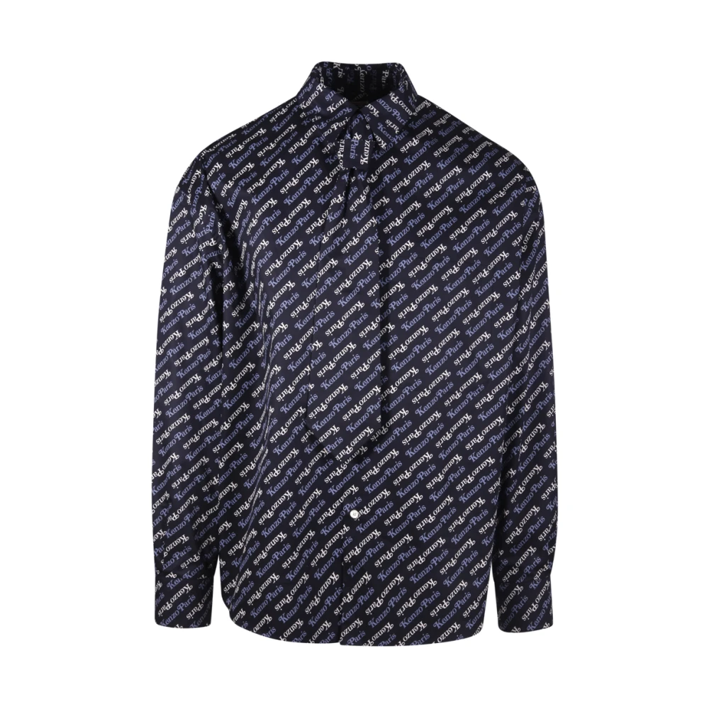 Kenzo Verdy Stropdas Shirt Middernachtblauw Blue Heren
