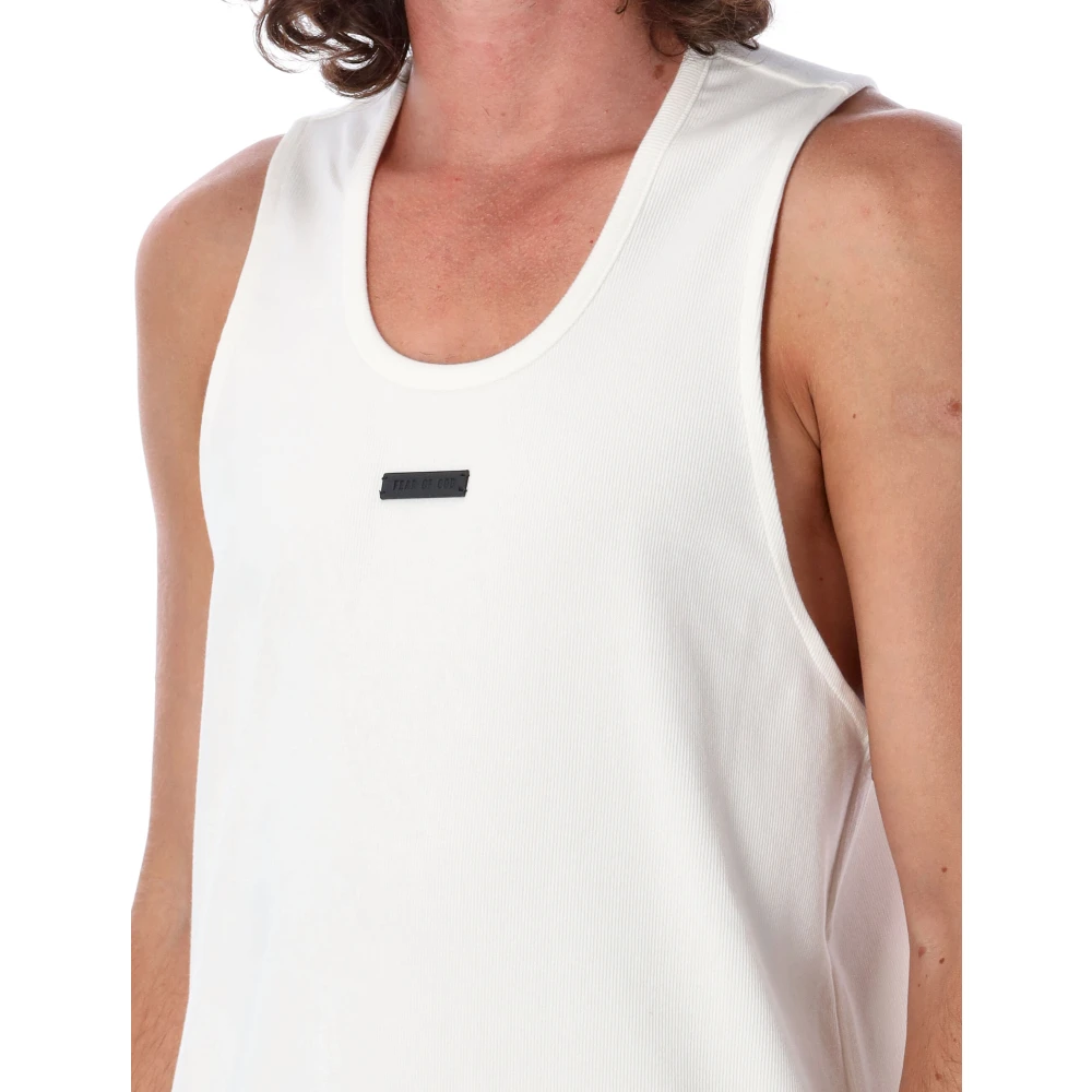 Fear Of God Witte Geribbelde Tanktop Aw24 White Heren