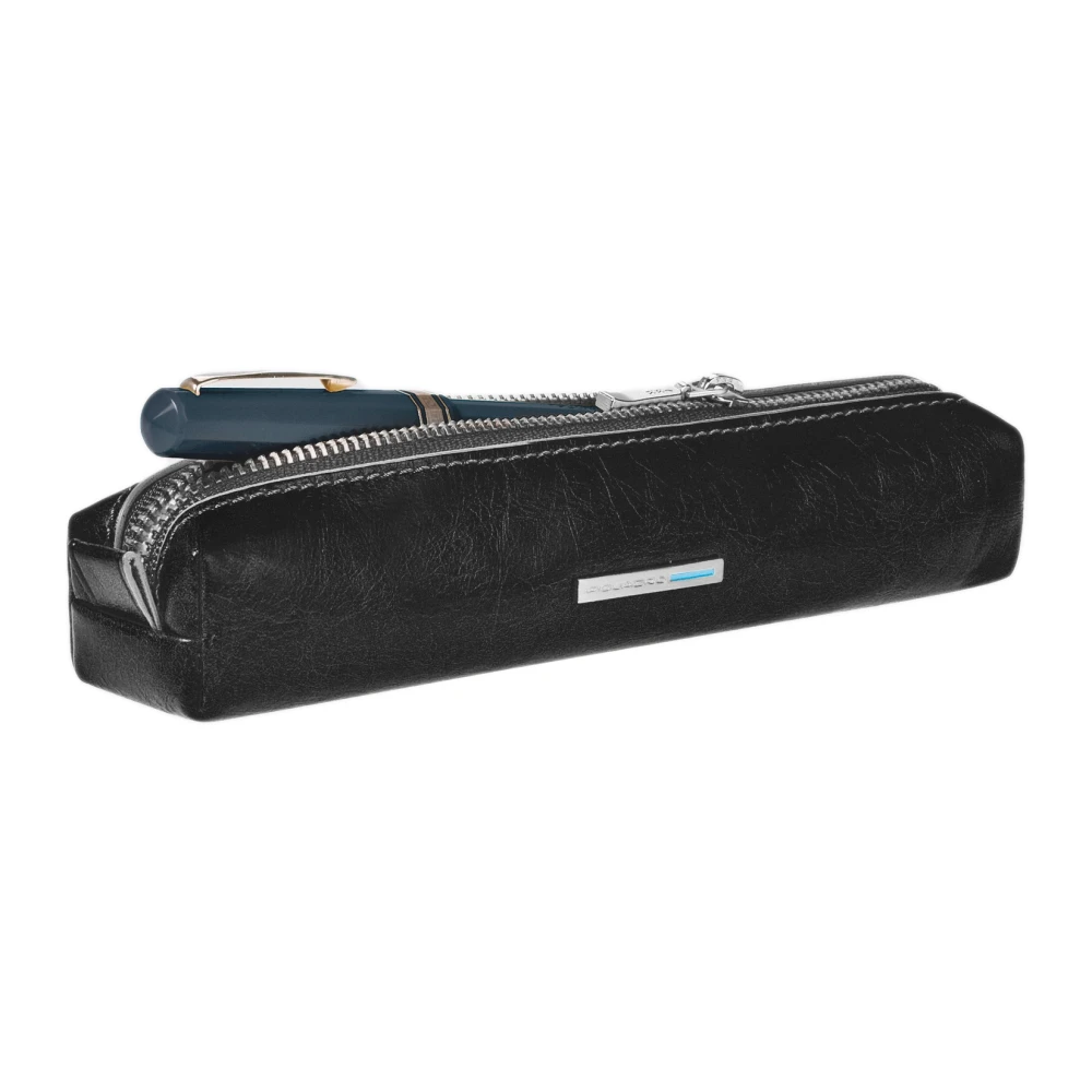 Piquadro Unisex Zwart Home One Size, Leer, Leren Etui