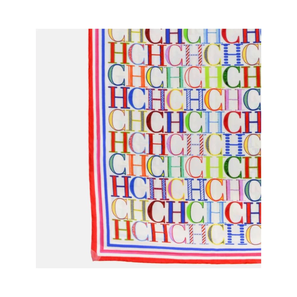 Carolina Herrera Zijden Sjaal met Multicolor Initialen Multicolor Unisex