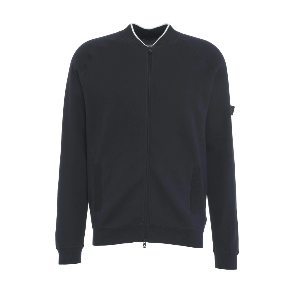 Peuterey Blauwe Sweatshirt met Afneembaar Logo Blue Heren