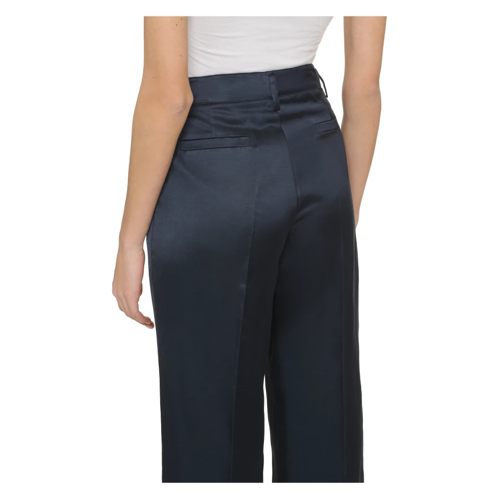 P.a.r.o.s.h. Satijnen Broek met Zakken Blue Dames