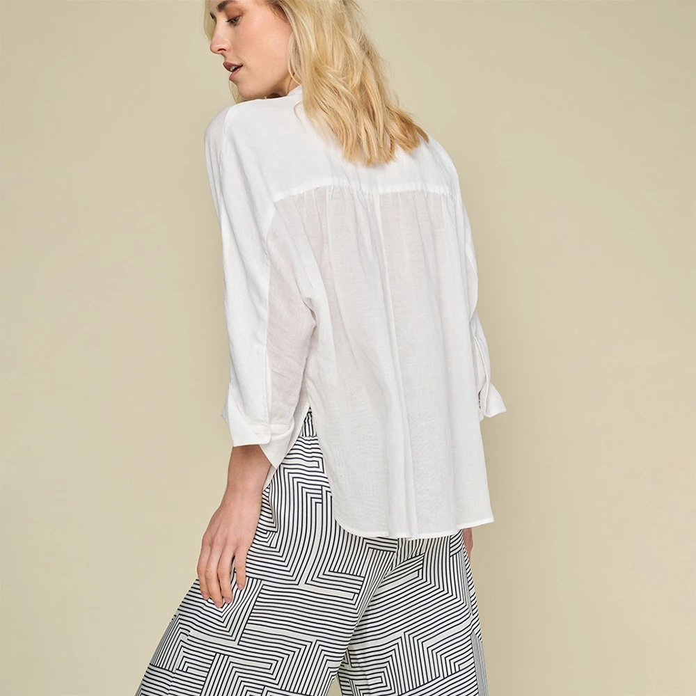Marie Méro Witte Linnen Oversized Blouse White Dames