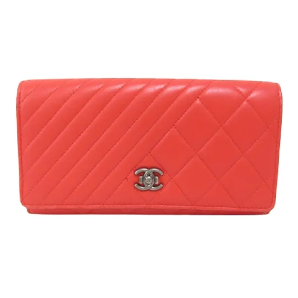 Chanel Vintage Pre-owned Leather wallets Red Dames