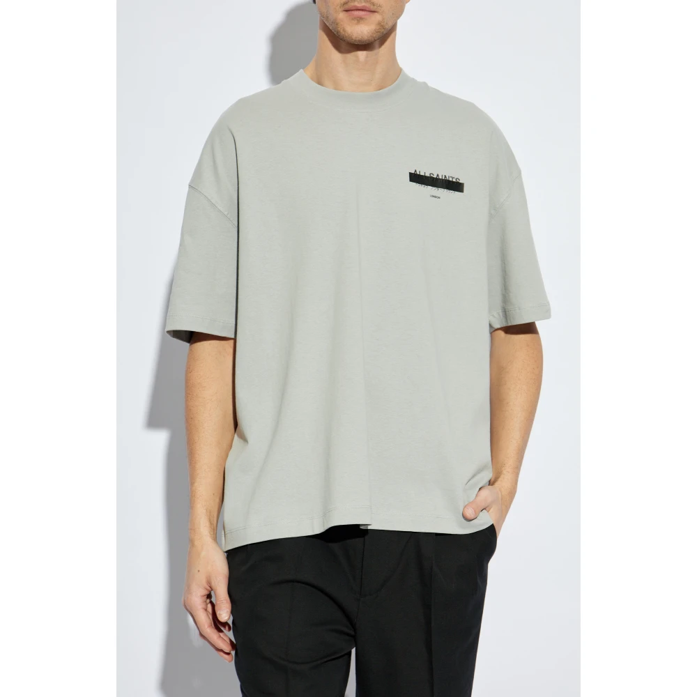AllSaints Oversized 'Redact' T-shirt Gray Heren