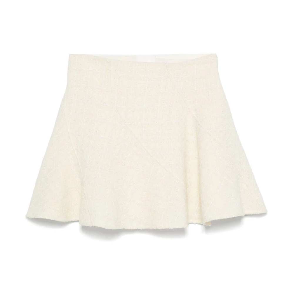 Givenchy Tweed Panel Flared Rok Beige Dames
