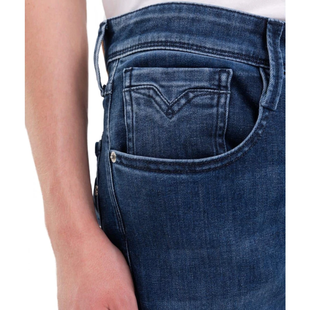 Replay Slim Fit Donkere Denim Jeans Anbass Blue Heren