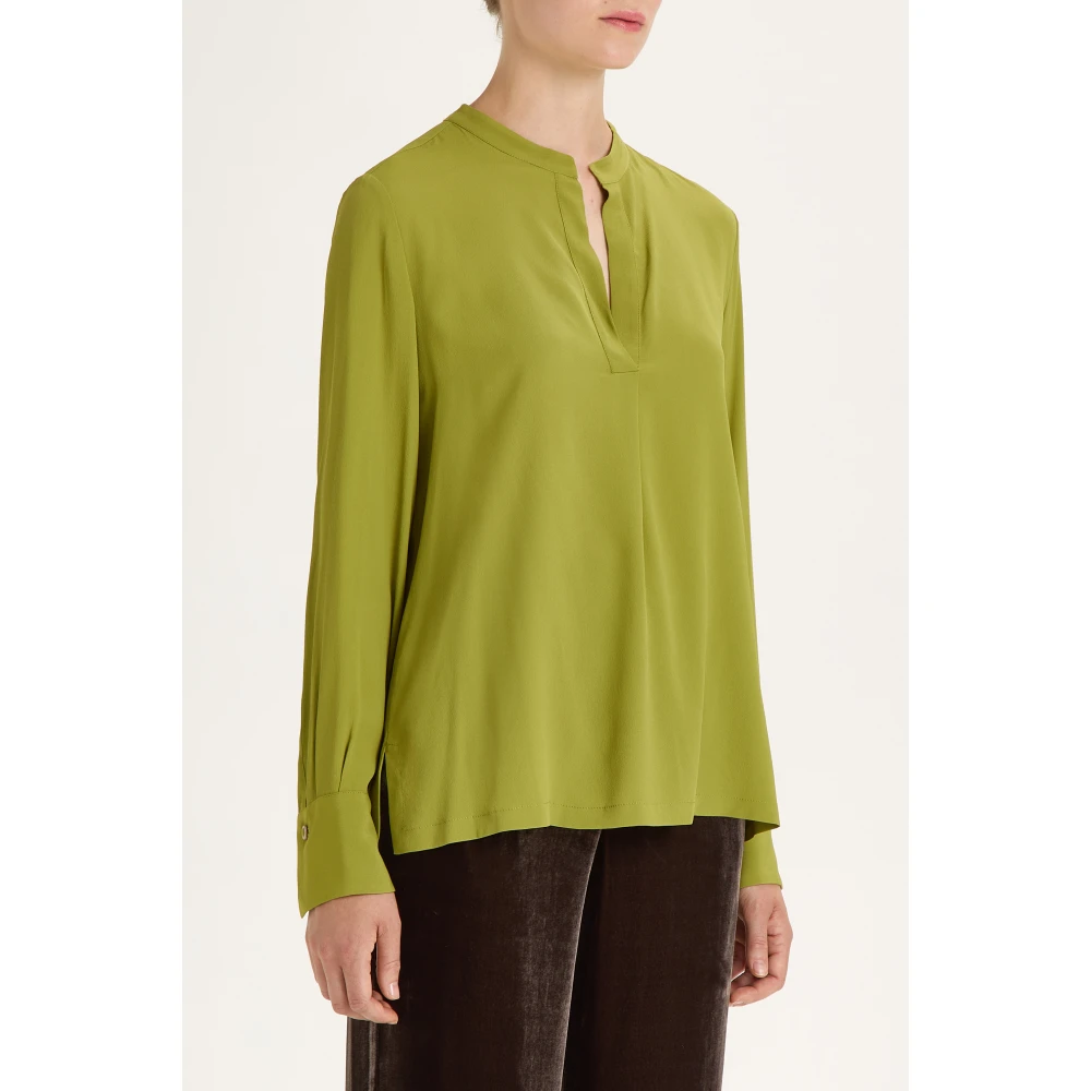 Maliparmi Fluid Crepe Blouse Green Dames