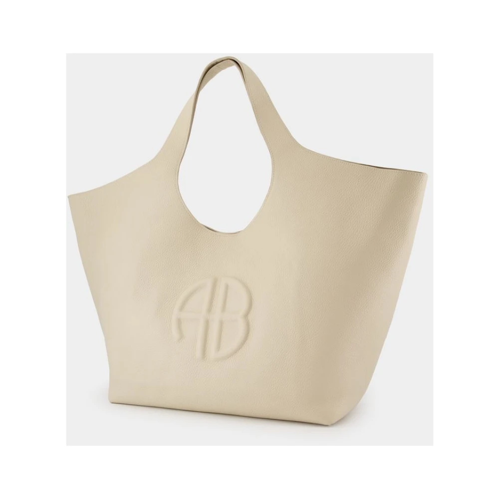 Anine Bing Beige Leder Shopper Bag Beige Dames