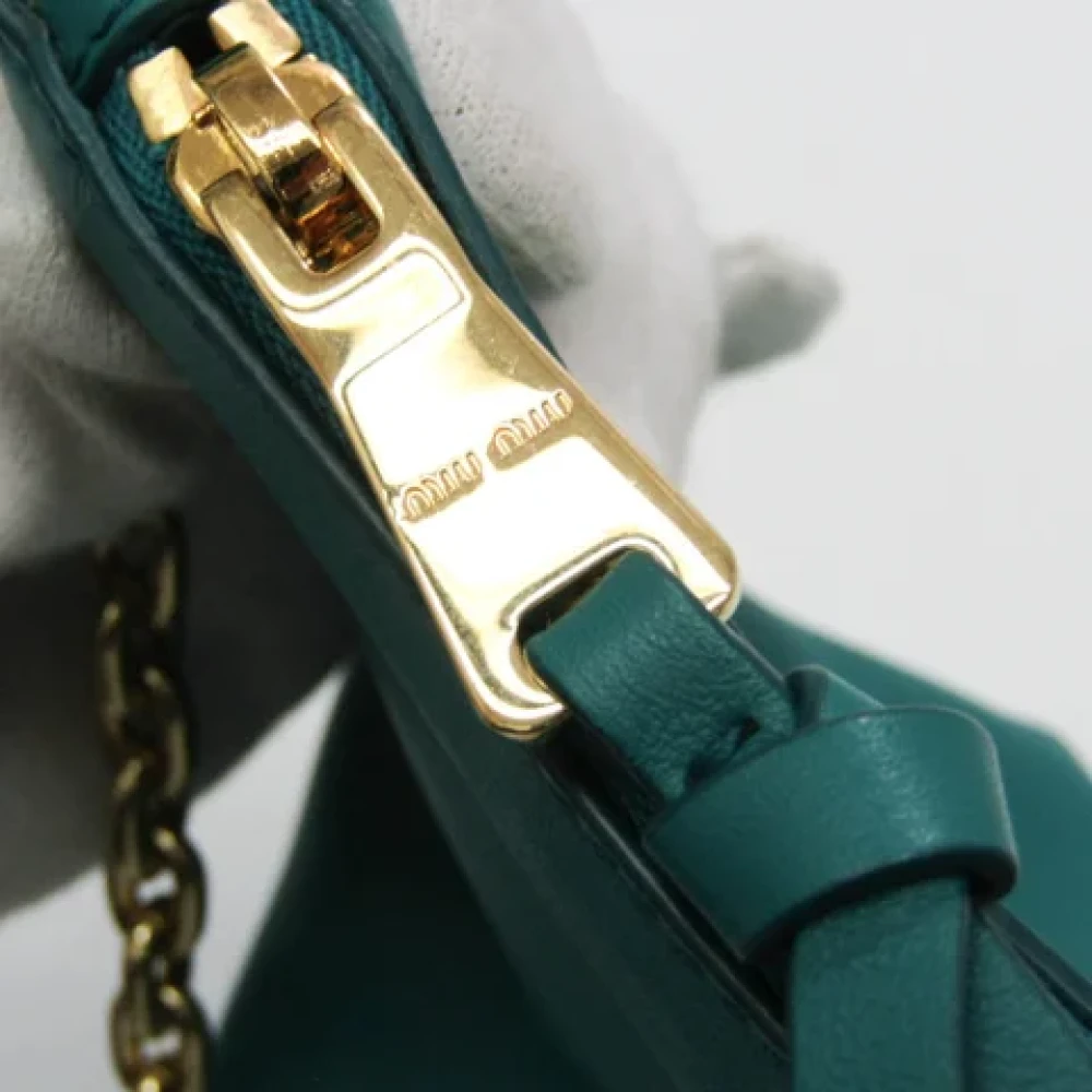 Miu Pre-owned Leather shoulder-bags Green Dames