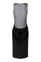 black-jacquard-tulle-drape-dress