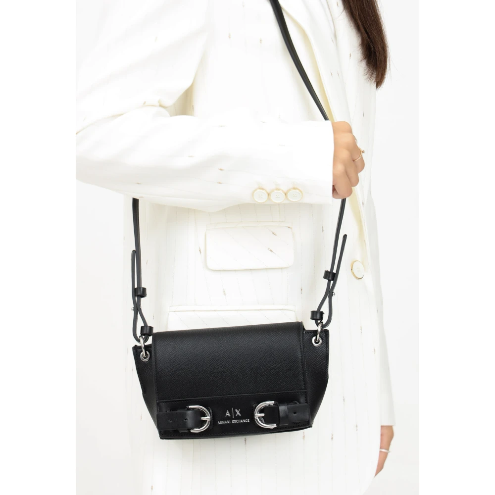 Armani Exchange Zwarte schoudertas met elegant ontwerp Black Dames