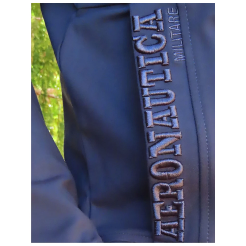 aeronautica militare Ritssluiting Hoodie Gilet van Gemengd Rayon Blue Heren
