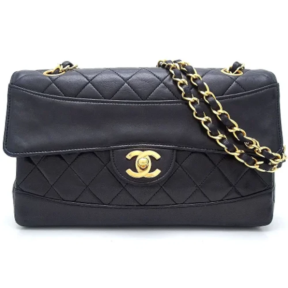 Chanel Vintage Pre-owned Leather crossbody-bags Black Dames