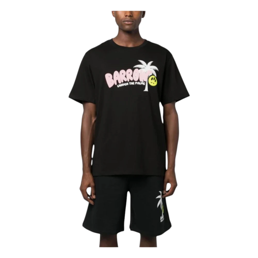 Barrow Katoenen Unisex T-shirt Black Heren