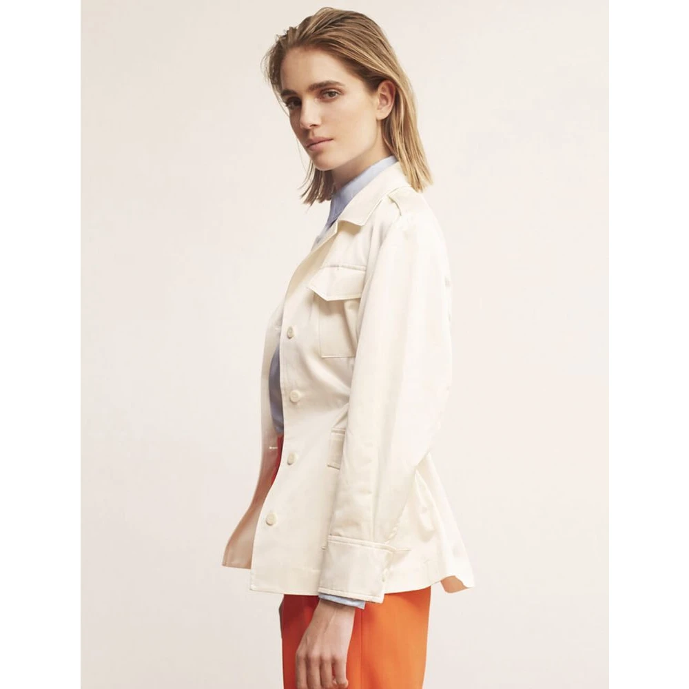 Ines De La Fressange Paris Neva ivory cotton satin jacket Beige Dames