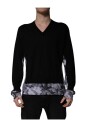 pull-v-en-laine-camouflage-noire
