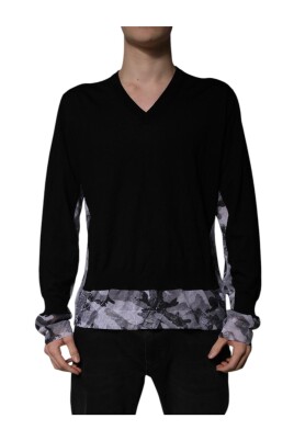 black-camouflage-wool-v-neck-sweater