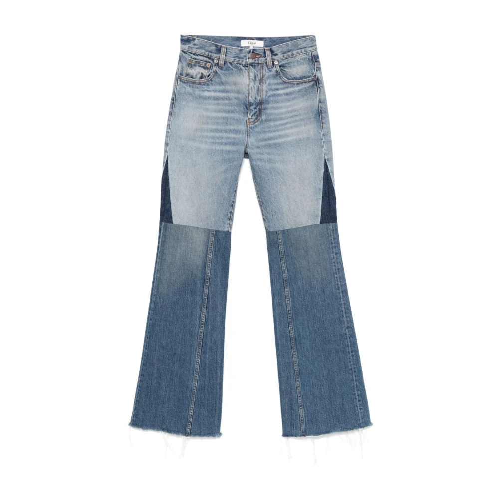 Chloé Patchwork Flare Jeans MultiColour Blue Dames